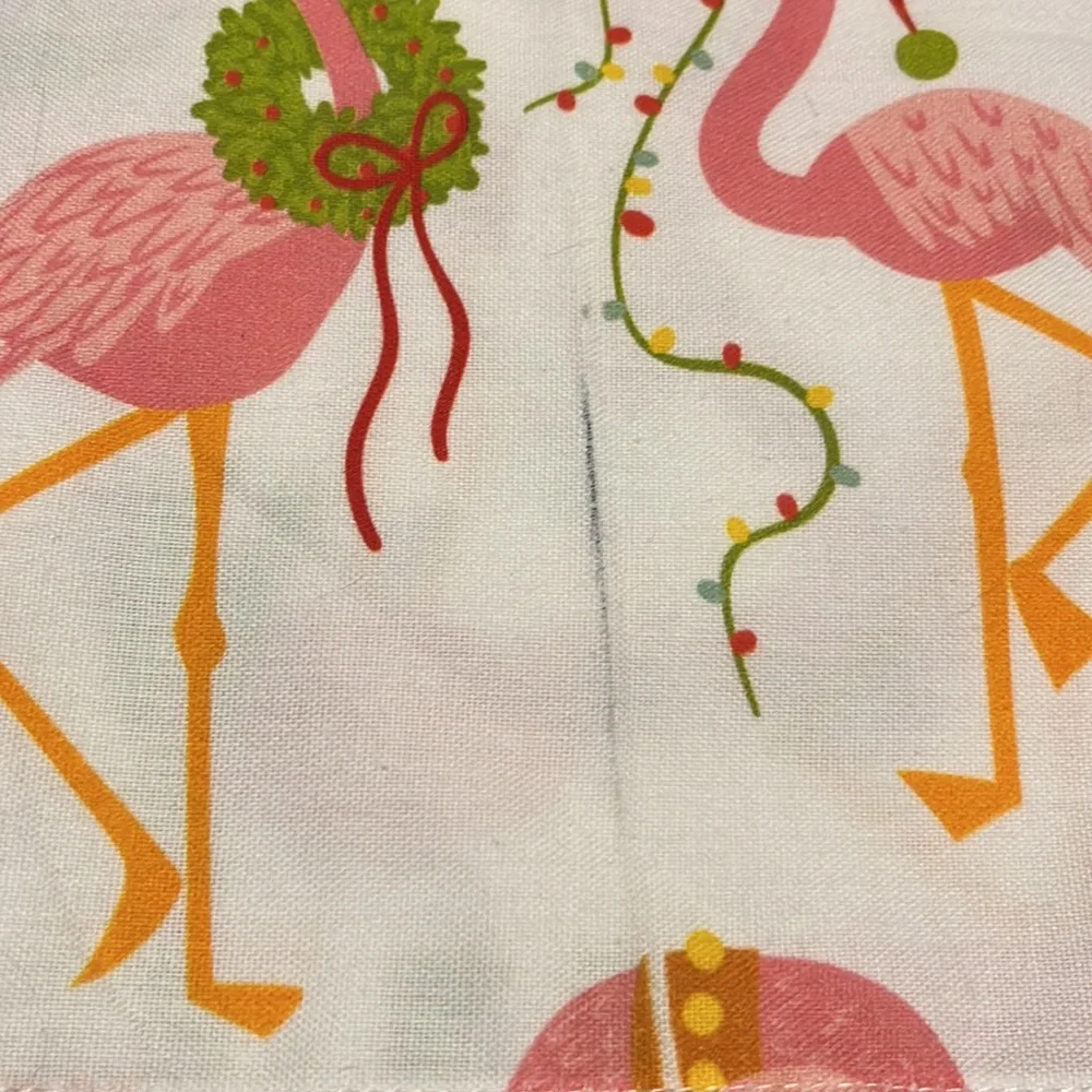 Tableau Towels Christmas pink Flamingo cotton set of two